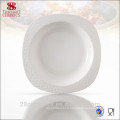 Royal dinnerware for hotel, white ceramics bone china square plate